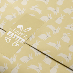 Cute Easter Jumping Bunnies Minimalist Pattern Wrapping Paper