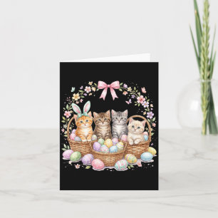 Cute Easter Kittens in Baskets Cat Easter Women Card