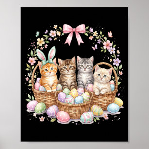 Cute Easter Kittens in Baskets Cat Easter Women Poster