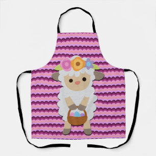 Cute Easter Lamb Abstract Multicolored Apron