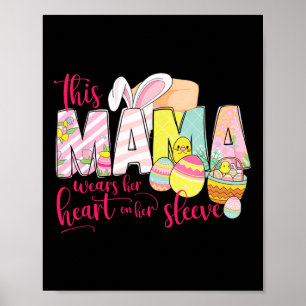 Cute Easter Mama Bunny Floral Mother’s Day Spring  Poster