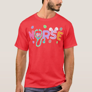Cute Easter Nurse  Bunny Ears Happy Easter Eggs Ou T-Shirt