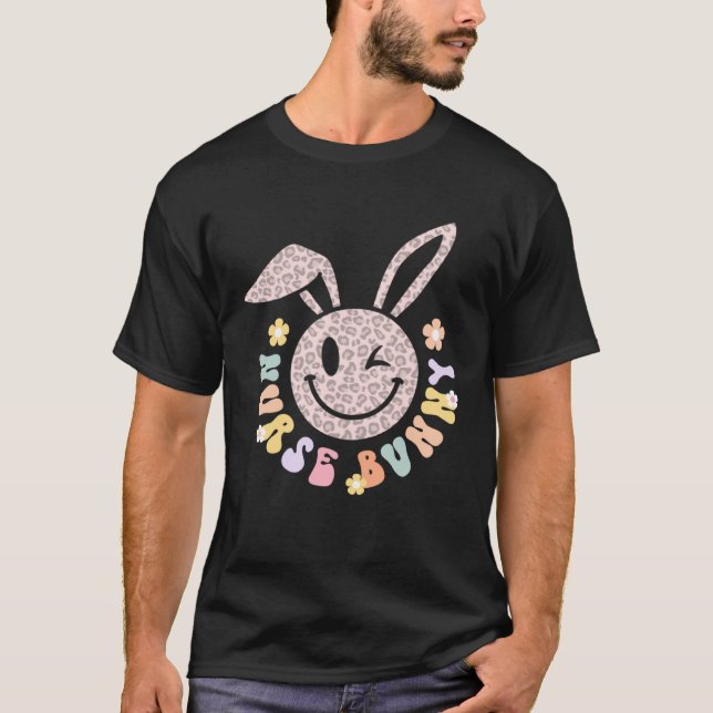 Cute Easter Nurse  Bunny Ears Happy Easter Eggs Ou T-Shirt (Front)