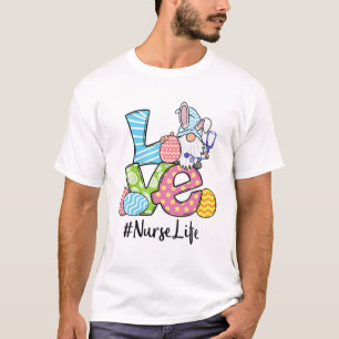Cute Easter Nurse Bunny Ears Happy Easter Gnome Ou T-Shirt