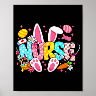 Cute Easter Nurse Bunny Poster