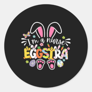 Cute Easter Nurse Eggstra Medical Crews Bunny Medi Classic Round Sticker