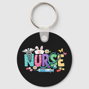 Cute Easter Nurse Medical Humour Key Ring