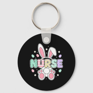 Cute Easter Nurse s for Women Spring RN Bunny Ears Key Ring