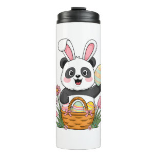Cute Easter Panda Bunny Rabbit Easter Egg Basket P Thermal Tumbler