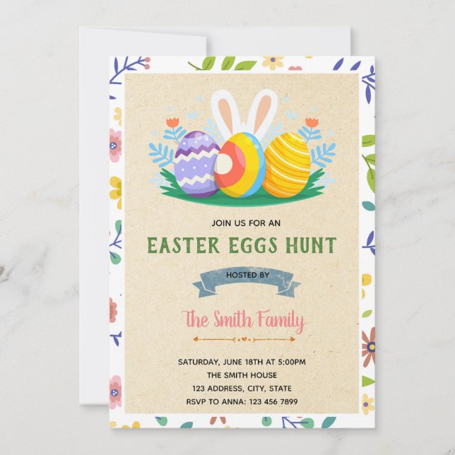Cute easter party invitation (Front)