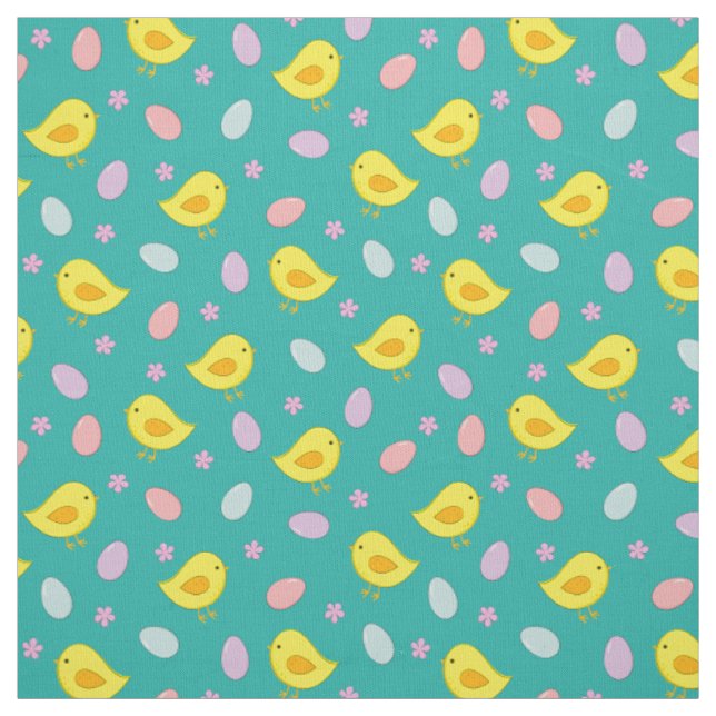 Cute Easter pattern Chickens Eggs Custom colour Fabric (Swatch)