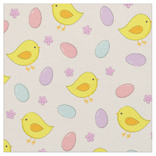 Cute Easter pattern Chickens Eggs Custom colour Fabric