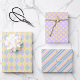Cute Easter Pattern Pastel Wrapping Paper Sheet