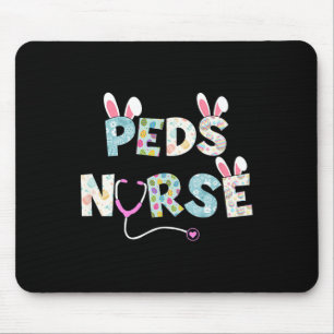 Cute Easter Peds Nurse Bunny Ears Happy Easter Egg Mouse Pad