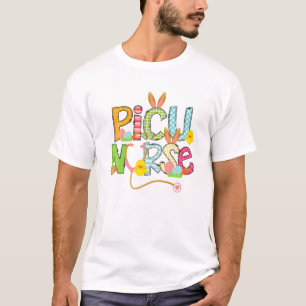 Cute Easter PICU Nurse Bunny Ears Happy Easter Egg T-Shirt