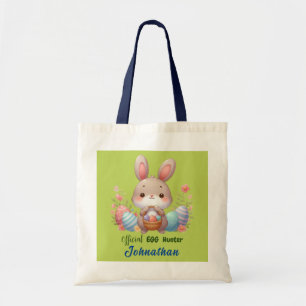 Cute Easter rabbit egg hunter personalised Tote Bag