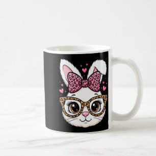 Cute easter rabbit face leopard bow sunglassesCute Coffee Mug