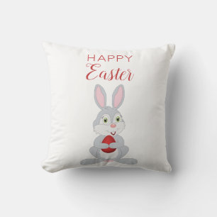 Cute Easter Rabbit Red Easter Egg  Cushion