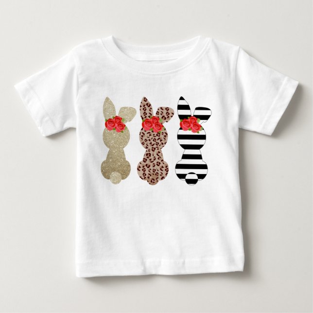 Cute Easter Rabbit Trio Tshirt (Front)