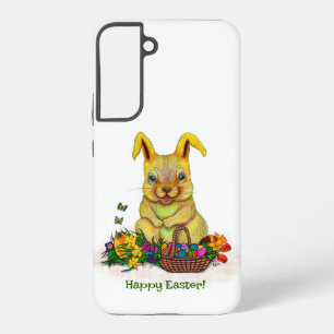 Cute Easter Rabbit with Eggs and Flowers Samsung Galaxy Case