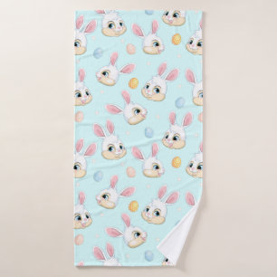 Cute easter rabbits  bath towel set