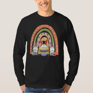 Cute Easter Rainbow Outfit Happy Easter Day Huntin T-Shirt