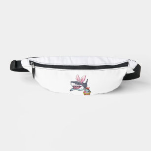 Cute Easter Shark Bunny Ears Basket Eggs Happy Eas Bum Bags