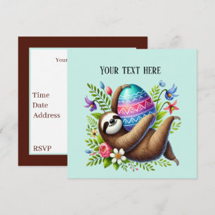 Cute Easter sloth party Invitation