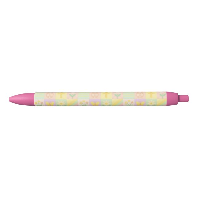 Cute Easter/spring patterned Black Ink Pen (Front)