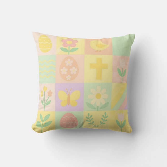 Cute Easter/spring patterned Cushion (Front)