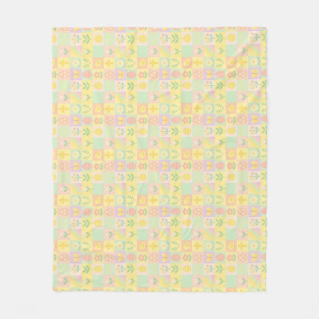 Cute Easter/spring patterned Fleece Blanket (Front)