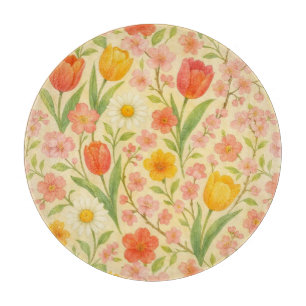 Cute Easter/spring patterned flowers Cutting Board