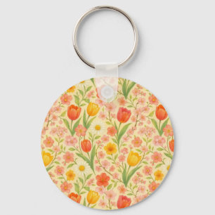 Cute Easter/spring patterned flowers Key Ring