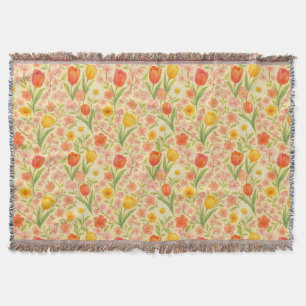 Cute Easter/spring patterned flowers Throw Blanket