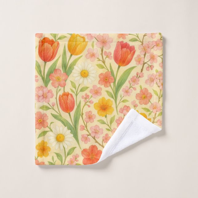 Cute Easter/spring patterned flowers Wash Cloth (Wash Cloth)