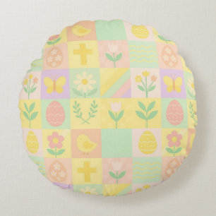 Cute Easter/spring patterned Round Cushion