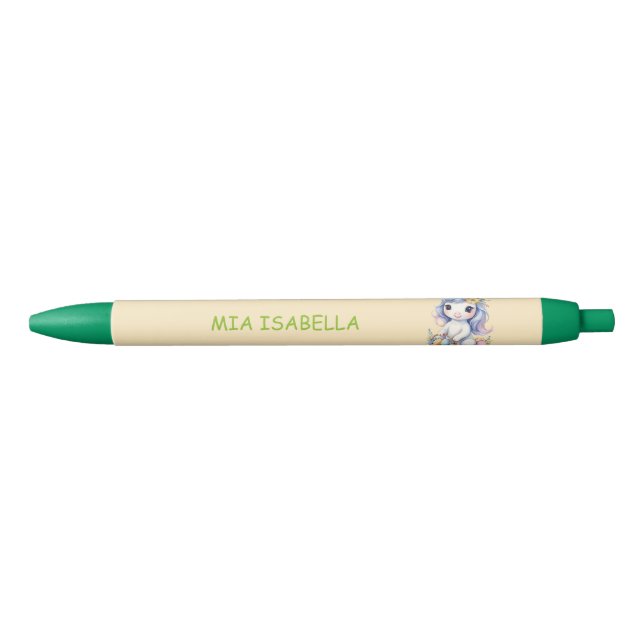 Cute Easter Spring Unicorn Blue Ink Pen  (Front)