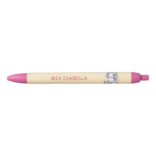 Cute Easter Spring Unicorn Blue Ink Pen  (Front)