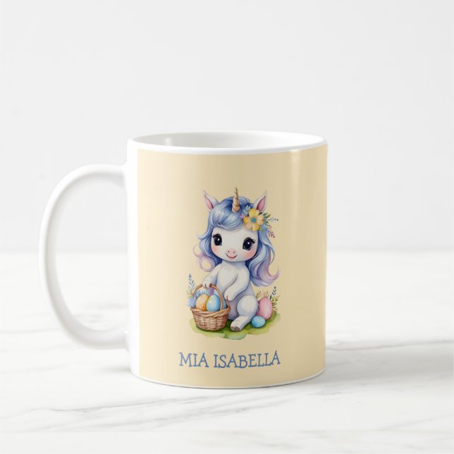 Cute Easter Spring Unicorn Customisable Mug (Left)