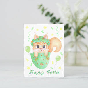 Cute Easter Squirrel for a positive mood  Postcard