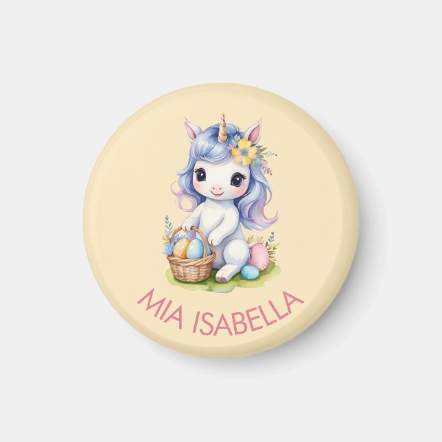 Cute Easter Unicorn Customisable Magnet (Front)