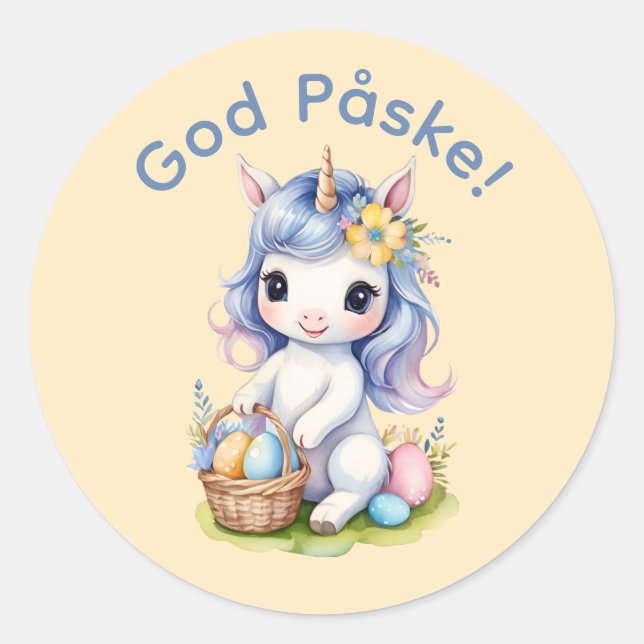 Cute Easter Unicorn Danish - Sticker (Front)