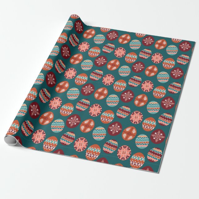 Cute Easter Wrapping Paper With Easter Eggs (Unrolled)