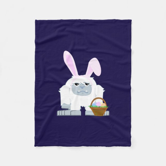 Cute Easter Yeti Fleece Blanket (Front)