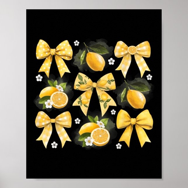 Cute Easy Peasy Bow Lemon Squeezy Hello Summer Poster (Front)
