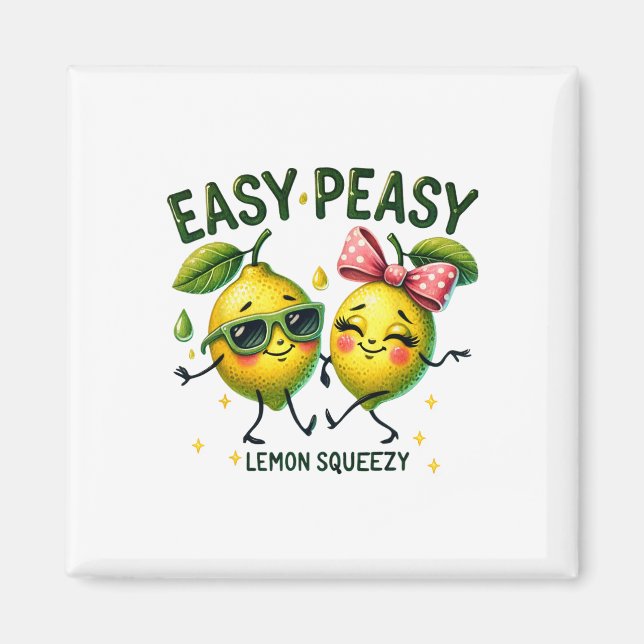 Cute Easy Peasy Lemon Squeezy Hello Summer Vacatio Magnet (Front)