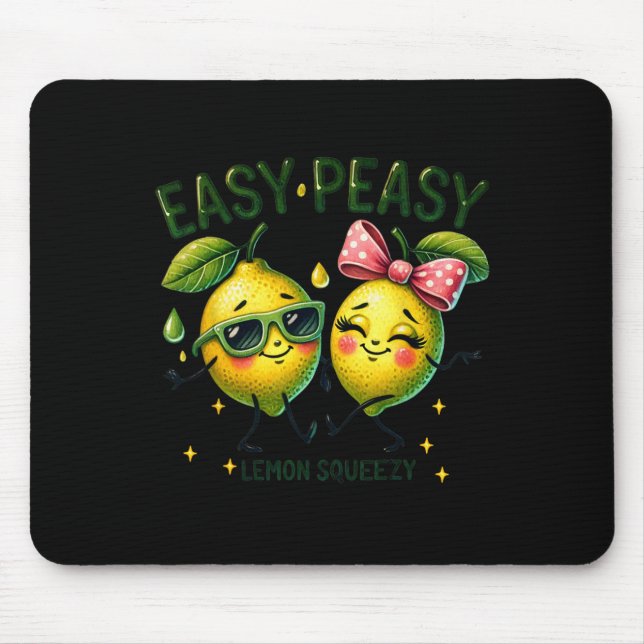 Cute Easy Peasy Lemon Squeezy Hello Summer Vacatio Mouse Pad (Front)
