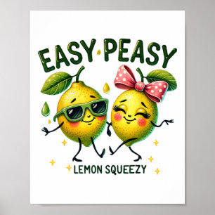 Cute Easy Peasy Lemon Squeezy Hello Summer Vacatio Poster
