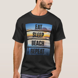 Cute EAT SLEEP BEACH REPEAT Vacation T-Shirt