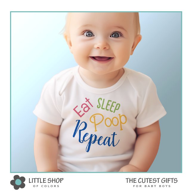 Cute Eat Sleep Poop Repeat Baby Bodysuit (Creator Uploaded)